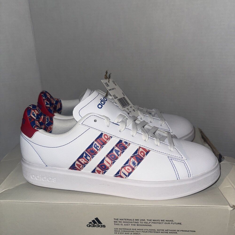 Adidas Women's Shoes Grand Court 2.0 White Red Blue  IE8509 Size 10